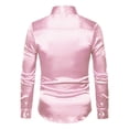 thumbnail image 3 of Gureui Men Fashion Wild Business Shirts Solid Color Turn-Down Collar Long Sleeve Button-Down Blouses Party Work Office Tops, 3 of 4