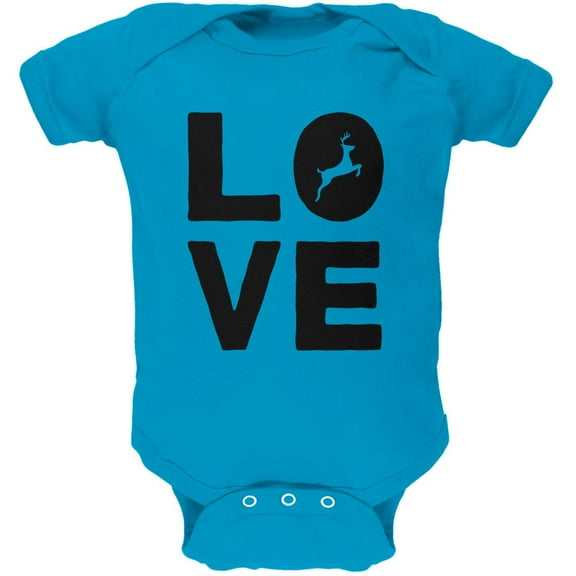 Autumn Deer Love Soft Baby One Piece Turquoise 3-6 M