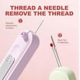 thumbnail image 5 of 2-in-1 Needle Threader and Seam Ripper, 2025 Upgrade Plug-in Needle Threader Stretchable Remover Needle Threading Tool for Hand Sewing Knitting Craft Quilting Supplies Needle Threaders (Purple 2pcs), 5 of 10