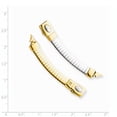 thumbnail image 2 of 14K Yellow Gold 4mm White & Yellow Domed Omega Extender for Necklace  2 Inch, 2 of 5