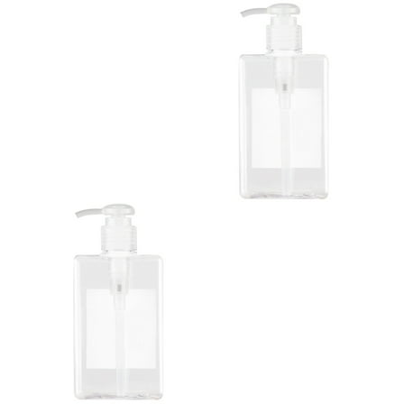 2pcs 450ml Empty Soap Pump Bottle Refillable Travel Soap Container Shampoo Dispenser(Clear)