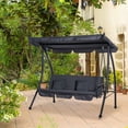 thumbnail image 2 of Outsunny Chaise Balançoire de Patio, Hamac Convertible pour 3 Personnes, Gris Foncé, 2 of 10