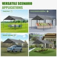 thumbnail image 6 of ECOLINEAR Carport 10x20 ft Heavy Duty Carport, Outdoor Potable Garage with 6 Galvanised Steel Pipes, Carport Canopy with Anti UV All-Season Waterproof Tarp, Car Canopy for Cars,Trucks, Boats(Grey), 6 of 7