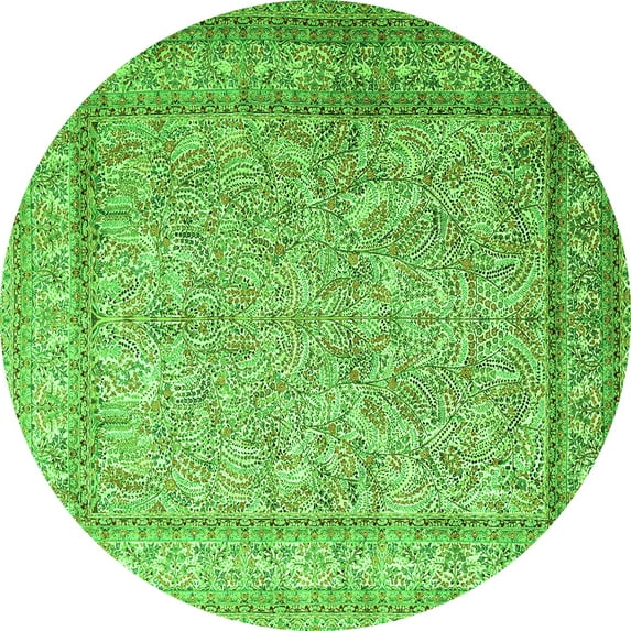 Ahgly Company Indoor Round Persian Green Traditional Area Rugs, 3' Round