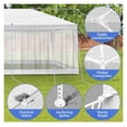 thumbnail image 5 of 10x20 FT Party Tent with Mesh Sidewalls - Outdoor Event Canopy - Waterproof PE Top - Insect Protection - Garden Gazebo for Parties & Picnics, 5 of 9