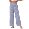thumbnail image 1 of Pantalones de pijama de algodón para mujer INSPIRE CHIC con cintura elástica, sueltos, pantalones de lounge con bolsillos, pantalones de sudadera S a rayas azules, 1 of 6