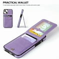 thumbnail image 2 of VENINGO Wallet Case for iPhone 13 & iPhone 14 with Card Holder Slots PU Leather Kickstand Magnetic Lock Lightweight Shockproof Full Body Protective Cover for iPhone 13 & iPhone 14, Purple, 2 of 8