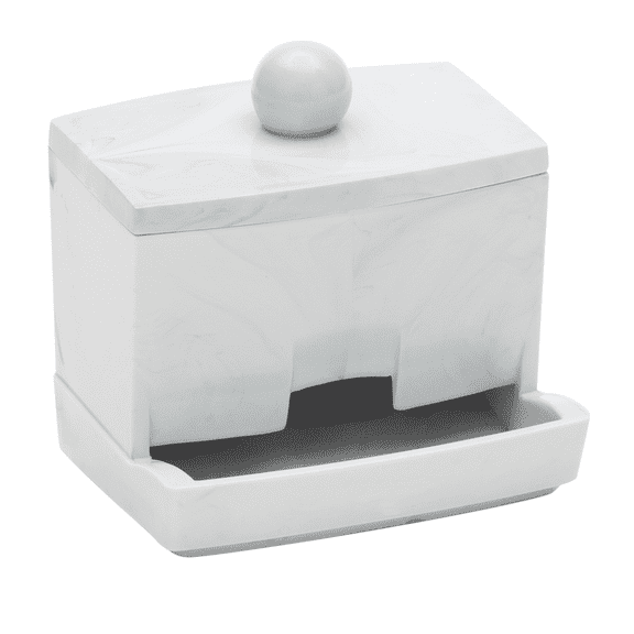 Simplify Q-Tip Box, Countertop Makeup Organizer, Marble