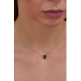 thumbnail image 4 of 18k Gold Plated Sterling May Lab Created Emerald Cut Birthstone Necklace in Box, 4 of 5