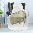 thumbnail image 4 of Hippo Soft Flannel Fleece Throw Blanket, Watercolor Style Illustration of Hand-Drawn Happy Baby Hippo, Cozy Plush for Indoor and Outdoor Use, 60" x 80", Pale Sage Green Sepia, by Ambesonne, 4 of 5