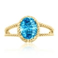 thumbnail image 5 of AoneJewelry 1.25 Carat Blue Topaz Oval Shape Ring In 10K Solid Rose, White & Yellow Gold, 5 of 5