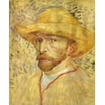 thumbnail image 2 of Van Gogh, Vincent 15x17 Gold Ornate Wood Framed with Double Matting Museum Art Print Titled - Self Portrait Straw Hat, 2 of 4