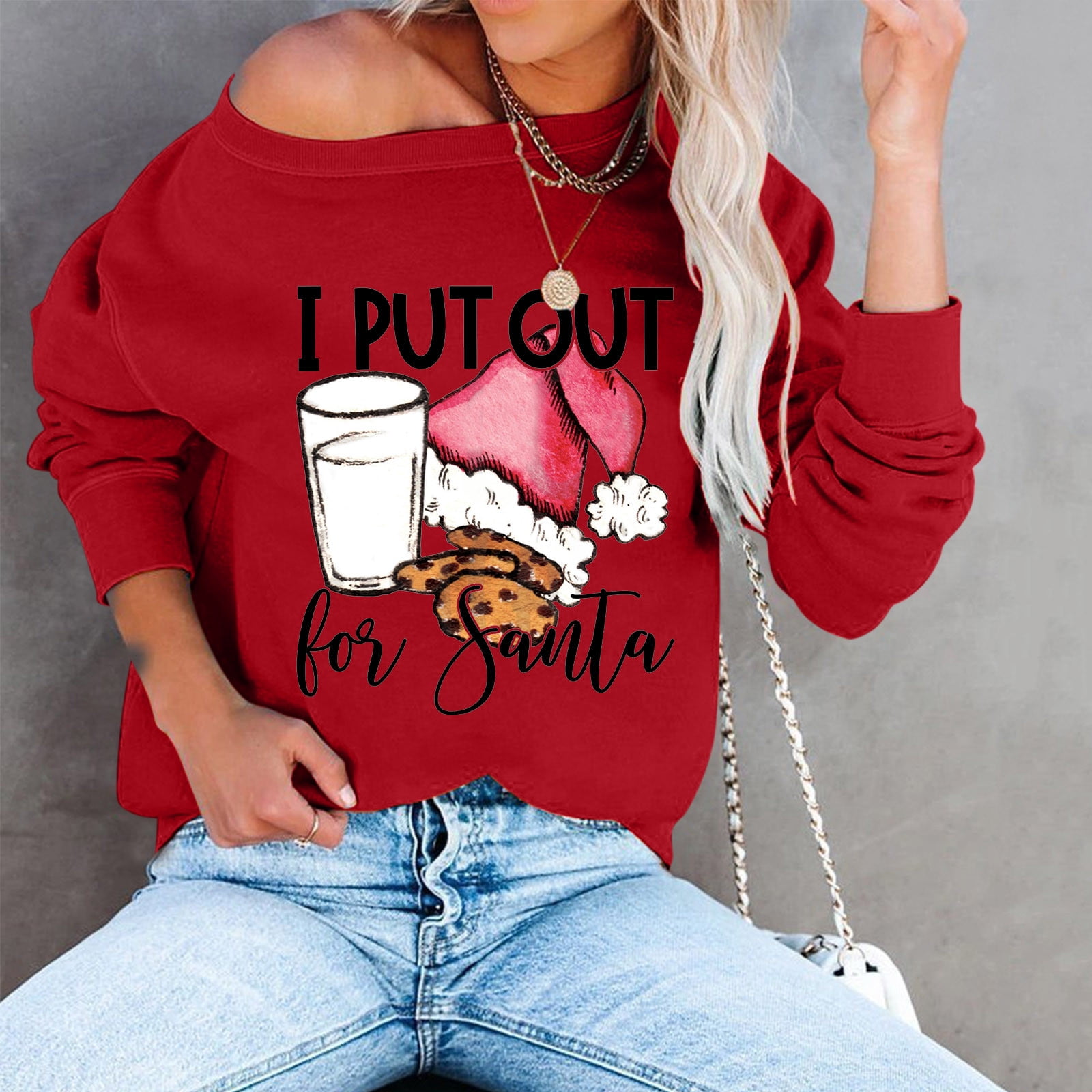 Générique Sweat Femme Sans Capuche Moche De Noel Moche Sweat-Shirt Jumper Drole Pullover Sweatshirt Pull Noel Femme Pull Père Noël Femme Pull Sweat Moche De Noel Drole Femme Funny JAN1121-NEW110