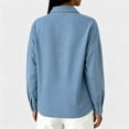 thumbnail image 3 of Jeans Shirt for Women Long Sleeve Vintage Washed Denim T Shirt Lightweight Going Out Fall Jean Top Casual Polo Shirts, 3 of 4