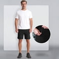 thumbnail image 2 of HKYNLAG Men's Athletic Running Shorts Quick Dry with Zipper Pockets Ice Silk Workout Gym Long Shorts with Zipper Pockets Black XL, 2 of 5