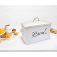 thumbnail image 6 of Metal Bread Box with Side Handles and Lid, Large Capacity Holds 2 Loaves, Steel Bread Storage Container for Kitchen Countertop, White, 6 of 6
