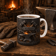 thumbnail image 3 of Blacksmith Dad Custom Mug, Personalized Anvil Hammer Accent Mug Father's Day Gift, 3 of 4