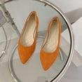 thumbnail image 5 of Commforr Chaussures de Marche pour Femmes, Chaussures à Enfiler pour Femmes, Chaussures Plates pour Femmes à Enfiler, Ballerines de Marche Confortables, Ballerines Mignonnes pour Dames, Escarpins, Petit Talon Compensé, Chaussures de Style « Dolly », Safran, 9, 5 of 5