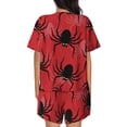 thumbnail image 6 of Fuzoiu Spider Print Women's Short-Sleeved Pajama Set,Lounge Sleepwear Set,Womens Pajama Sets 2 Piece,Button-Up Top and Shorts with Pockets-Medium, 6 of 7