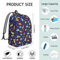 thumbnail image 5 of Dinosaur and Geometric Navy Blue Pattern Backpack for School, Cute School Bag with Adjustable Shoulder Straps and Padded Back, 15.7"x11.8"x5.5", 5 of 5