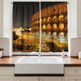 thumbnail image 2 of Ambesonne Italy Kitchen Curtains, Colleseum at Night Rome, 55"x39", Amber Marigold Black, 2 of 3
