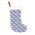 thumbnail image 2 of Daiia white Skull blue daisy Print Christmas Stocking，18"Large Knitted Xmas Stocking for Kids, Family Stocking for Fireplace Christmas Holiday Party Decoration, 2 of 7