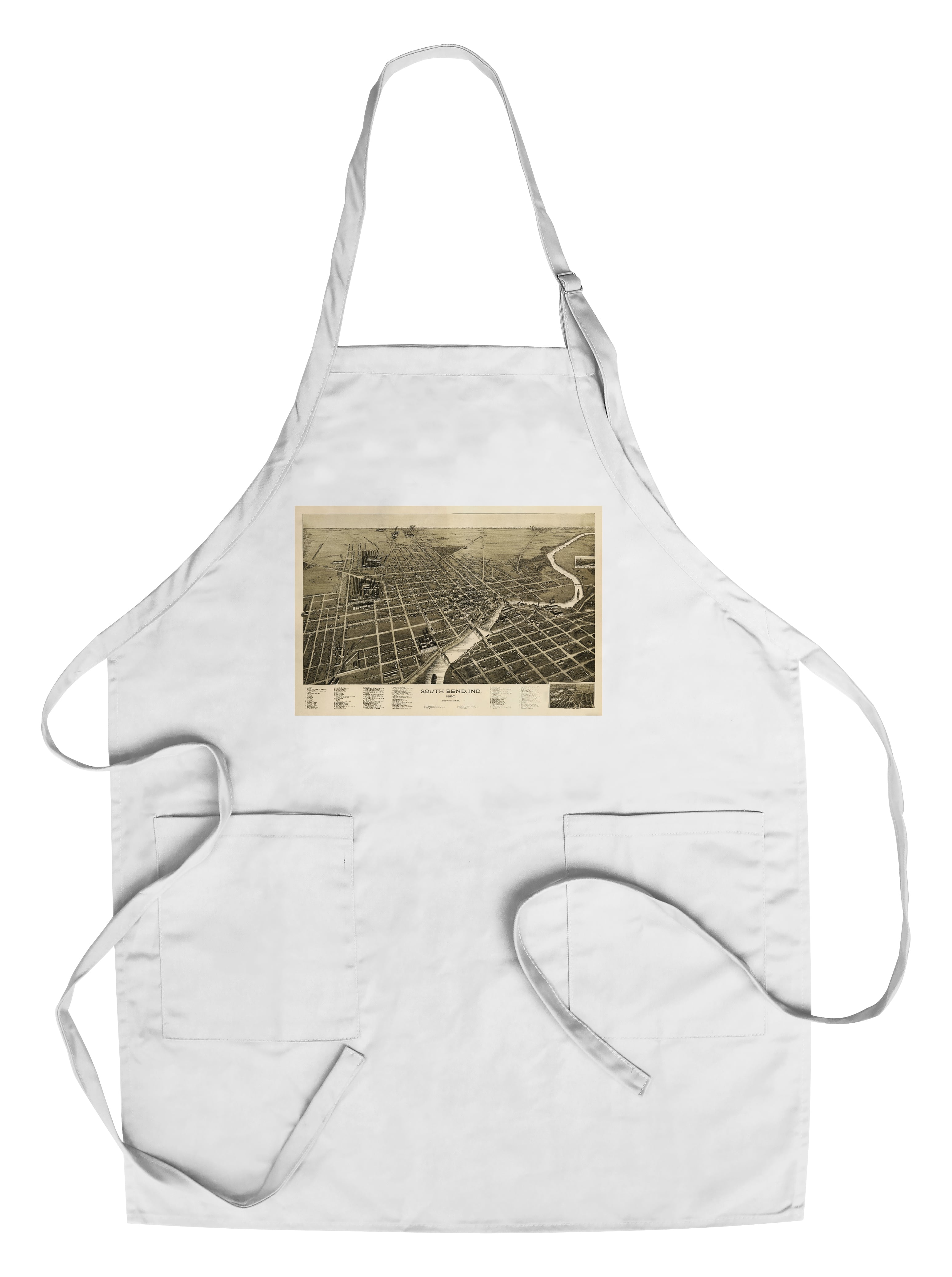 South Bend Indiana Panoramic Map Cotton Polyester Chef S Apron Walmart Com Walmart Com