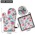 thumbnail image 6 of Pioneer Flower Floral Print Pattern Kitchen Oven Mitt and Pot Holder Sets 2 Pcs for Baking, Cooking and Grilling, Heat Resistant Up To 392 °F, 6 of 7