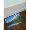 thumbnail image 2 of Landscape Bath Mat, Pure Mountain Lake Scenery with Trees and Cloudy Sky Nature Inspired Print, Non-Slip Plush Mat Bathroom Kitchen Laundry Room Decor, 29.5 X 17.5 Inches, Blue White Green, Ambesonne, 2 of 2