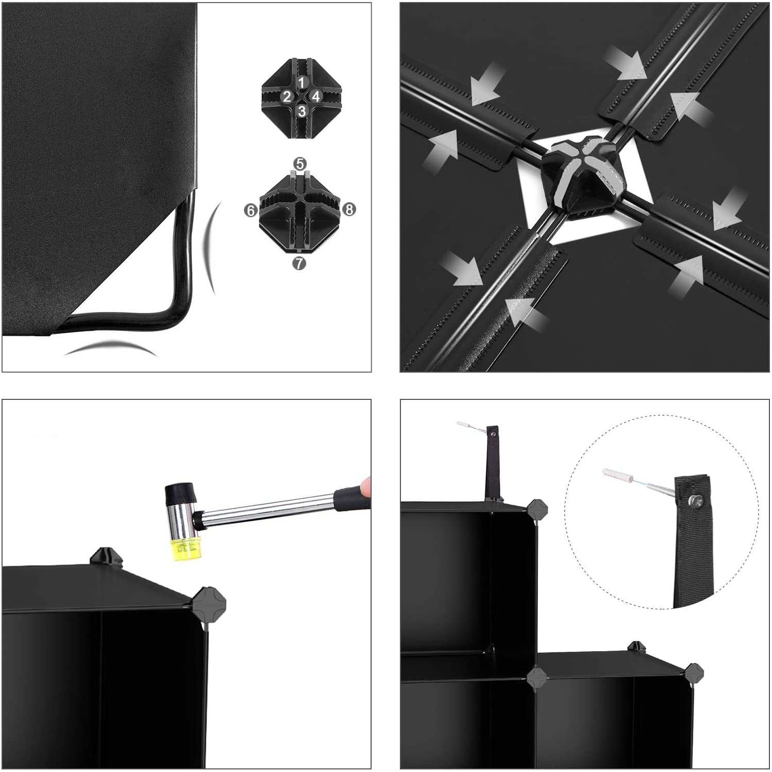SONGMICS DIY 12-Cube Storage Organizer, Black photo 2