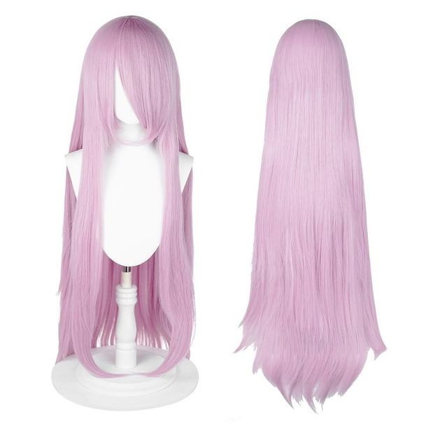 Peluca UTIEHD de 100 cm de largo, disfraz de anime para cosplay, rosa pastel