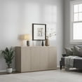 thumbnail image 4 of Surmoby 61.8'' Wide Modern Buffet Cabinetide - Light Alder Wood Sideboard with Adjustable Shelves, for Dining Room, Living Room & Kitchen Storage, 4 of 12