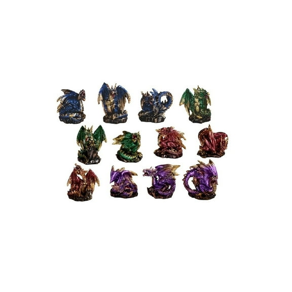 FC Design 12-PC Medieval Miniature Dragons in Different Poses and Color 2.25"H Figurine Set Statue Sculpture Ornament Decoration Home/Room Decor and Unique Gift Ideas