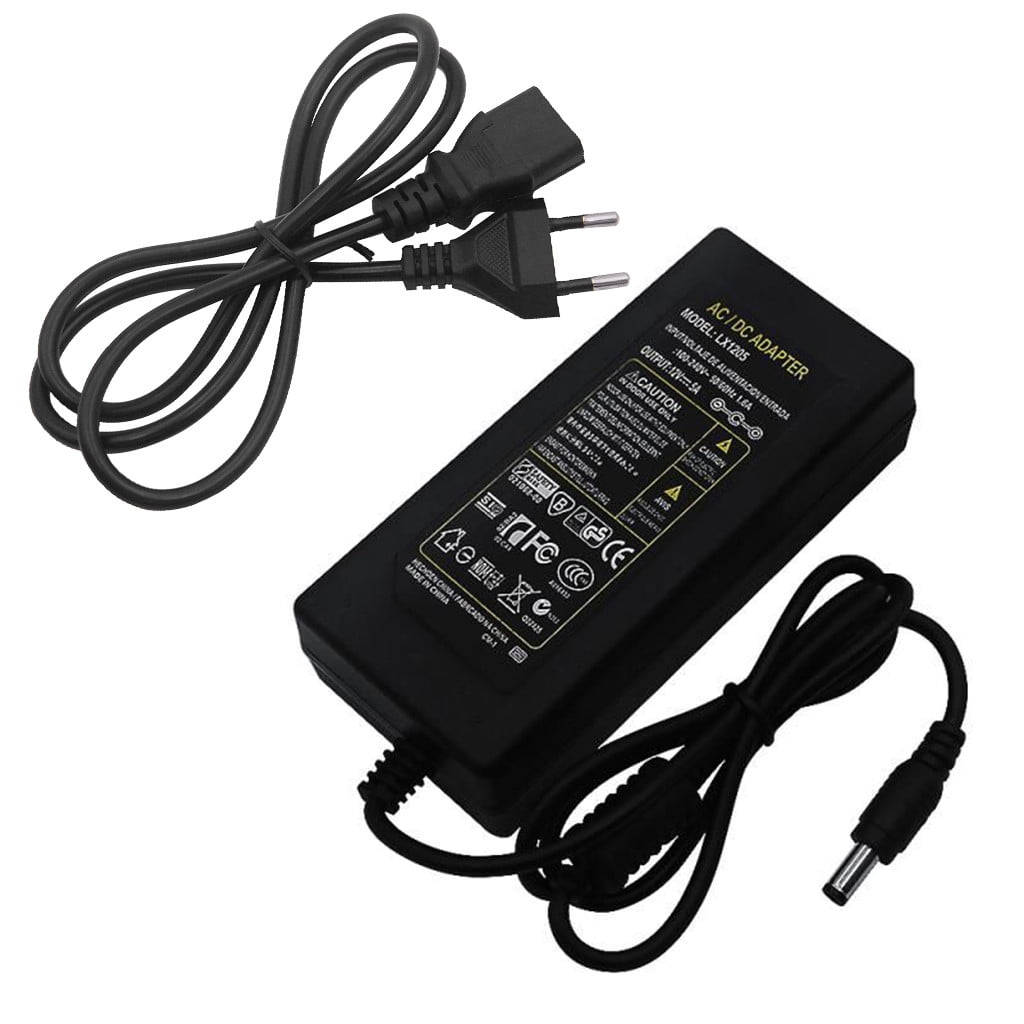 12V 5A 60W Power Supply AC to DC Adapter for 5050 3528 Flexible LED Strip Light 