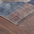 thumbnail image 3 of Addison Rugs Mayfield Premium Machine Washable Transitional Stripes Blue Round Rug, 8' x 8', 3 of 5