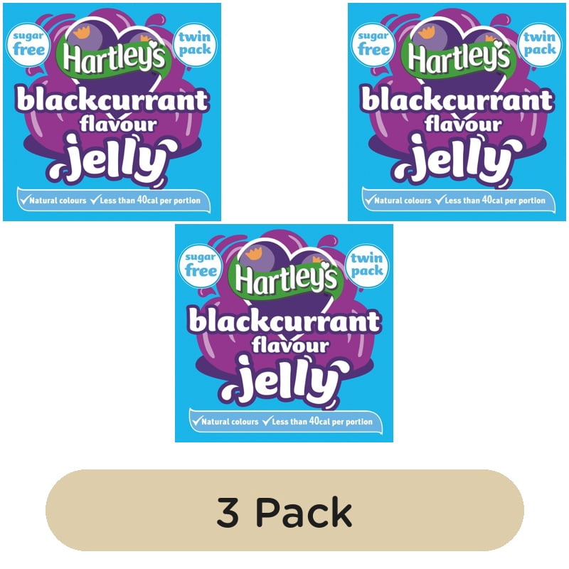 Hartley's Sugar Free Blackcurrant Jelly Crystals 23g, British Import (Pack of 3)