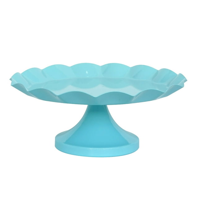Blue Iron Cake Stand Wavy Cupcake Storage Rack Stand Cake Display Tray for Party Wedding Birthday (Medium)