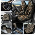 thumbnail image 7 of Garronmavis Deer Hunting Forest Car Seat Cover Full Set with Car Seat Headrest Cover/Steering Wheel Cover/Cup Pad/Gear Shift Knob and Handbrake Cover Automobile Accessories Interior 11pcs, 7 of 7