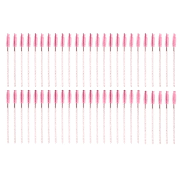 Unique Bargains Lightweight Eyebrow Brushes for Travel 50 Pcs Pink