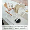 thumbnail image 4 of Yamazaki Home Over-the-Sink Dish Rack, White, Steel + Wood, Supports 11 pounds, Expandable, Utensil Holder, No Assembly, 4 of 7
