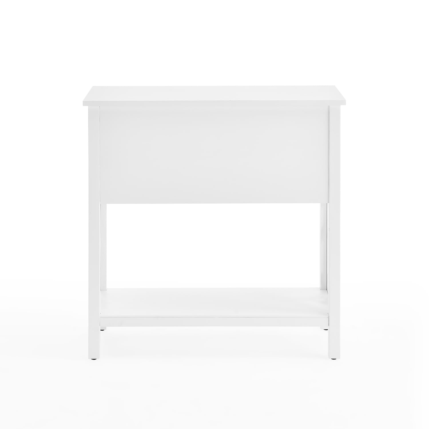 Alaterre Furniture Coventry 32 in. Wood Entryway or Console Table with Drawers and Shelf, Modern Open-Side Design, Versatile for Living Room, Entryway and Kitchen, White