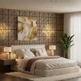 thumbnail image 3 of Fahomiss Modern Curved Acoustic Wood Slat Wall Panels 4-Pack 24"x24", Walnut 3D Tiles, 3 of 10