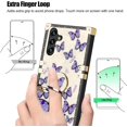 thumbnail image 3 of for Samsung Galaxy A14 Case for Women,Rivet Metal Corner Design Phone Case Cover with Bling Diamond Ring Suitable for Samsung Galaxy A14 4G/ 5G 6.6" BF-Purple Butterfly, 3 of 18