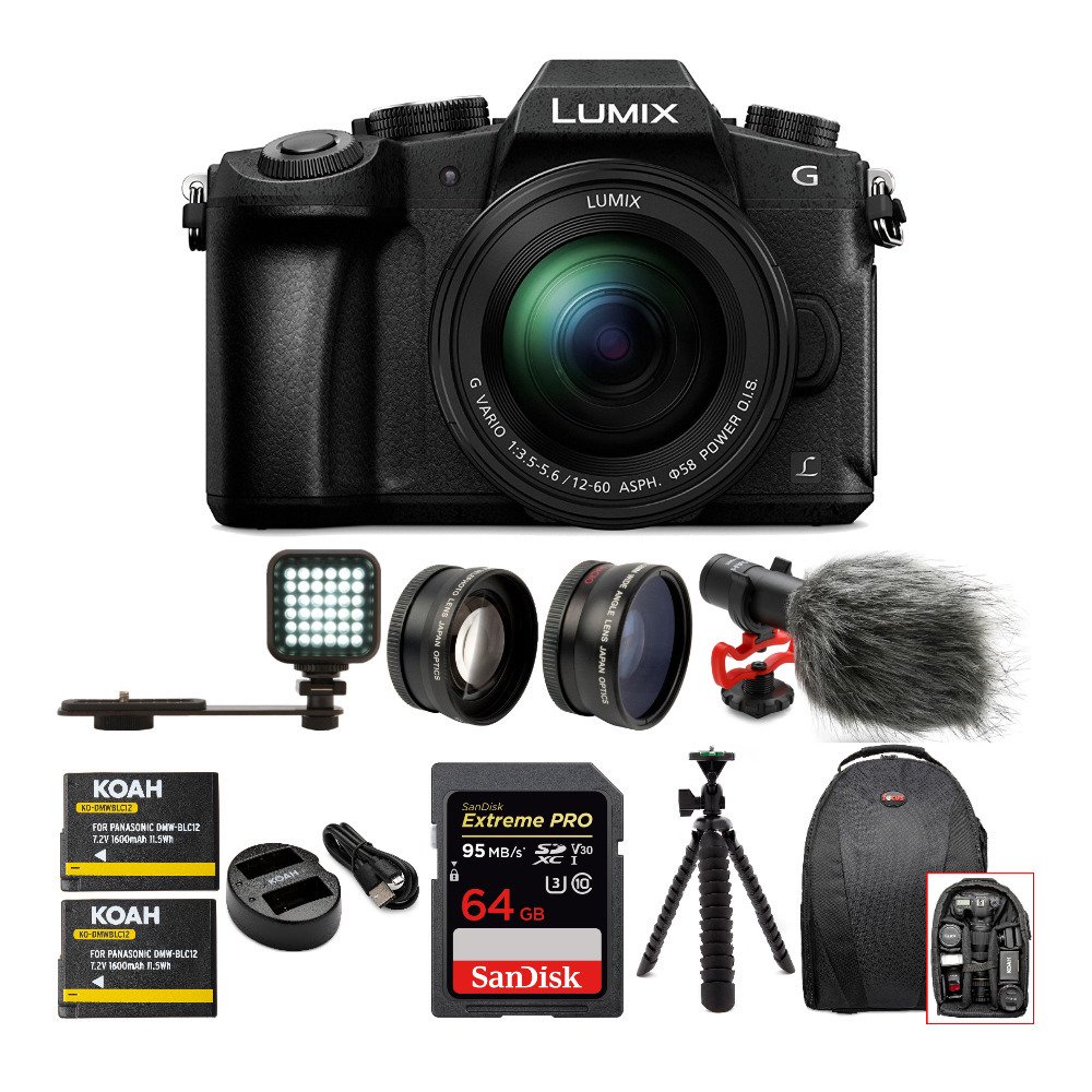 Panasonic LUMIX G85 Mirrorless Camera with 1260mm Lens and Battery