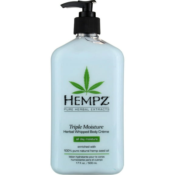 Hempz Herbal Body Moisturizer, Triple Moisture, 17 fl oz (2 pack) (Bundle)