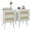 White, variant on HOMCOM Boho Design Nightstand Set of 2 with 2 Drawers for Living Room