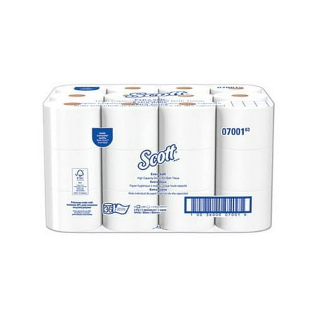 Essential Extra Soft Coreless Standard Roll Bath Tissue Septic Safe 2-Ply White 800 Sheets/Roll 36 Rolls/Carton