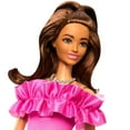 thumbnail image 6 of Barbie Collectable Fashion Doll with Brown Wavy Hair Half-Up Half-Down & Pink Dress, 6 of 8