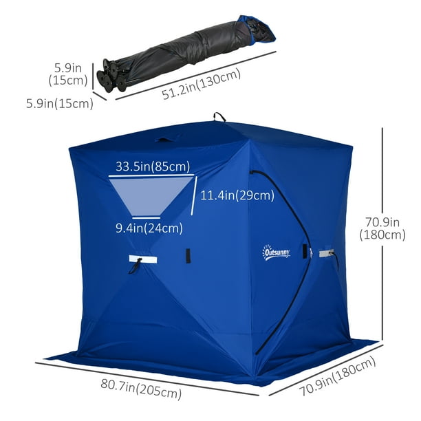 Clam C-360 Portable 6 Foot Pop Up Ice Fishing Thermal Hub Shelter Tent