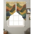 thumbnail image 2 of Vintage Green Yellow Swag Valances for Windows, Farmhouse Retro Art Rod Pocket Sheer Valances for Small Windows, Swag Toppers Light Filtering for Kitchen Living Room 2 Panels 36''x36'', 2 of 6